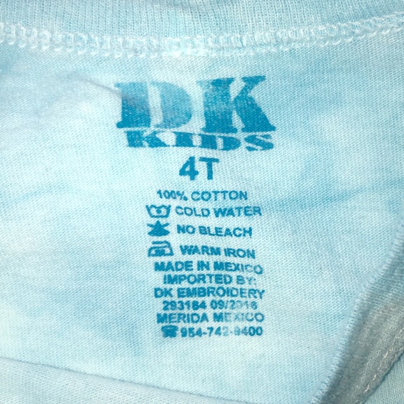 DK KIDS 4T TYE DYE BLUE PIRATE SHORT SLEEVE SHIRT - Picture 4 of 5